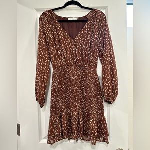 Lush✨Smocked Long Sleeve Dress🤎